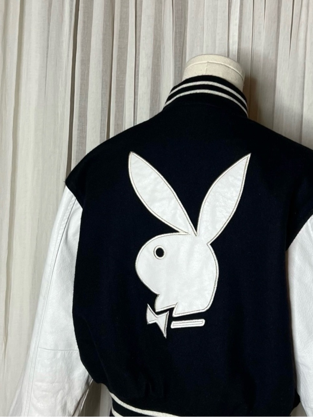 Y2K Playboy Black & White Reversible Varsity Jacket - Picture 6 of 11